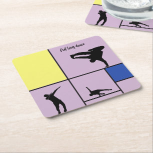 Piet Kärlek Dance Mondrian Street Hiphop Stil Underlägg Papper Kvadrat