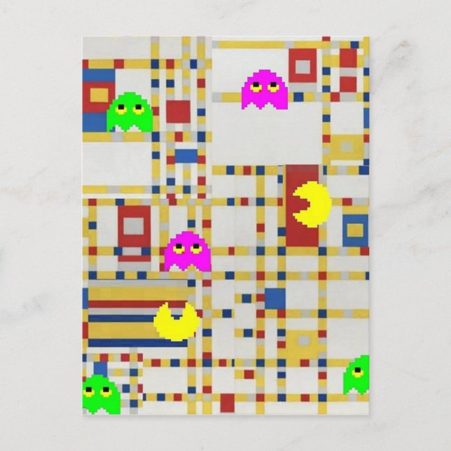 Piet-Man at Arcade Mondrian Vykort (Framsida)