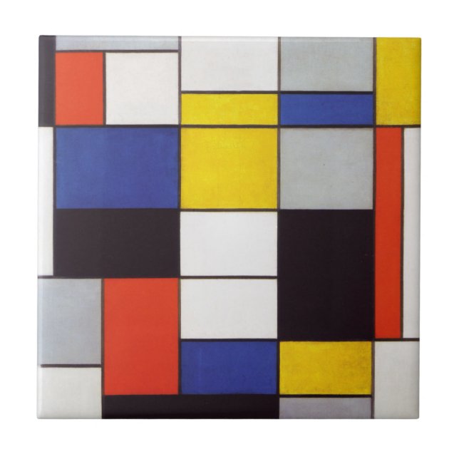 PIET MONDRIAAN - Sammansättning A 1923 Kakelplatta (Framsidan)