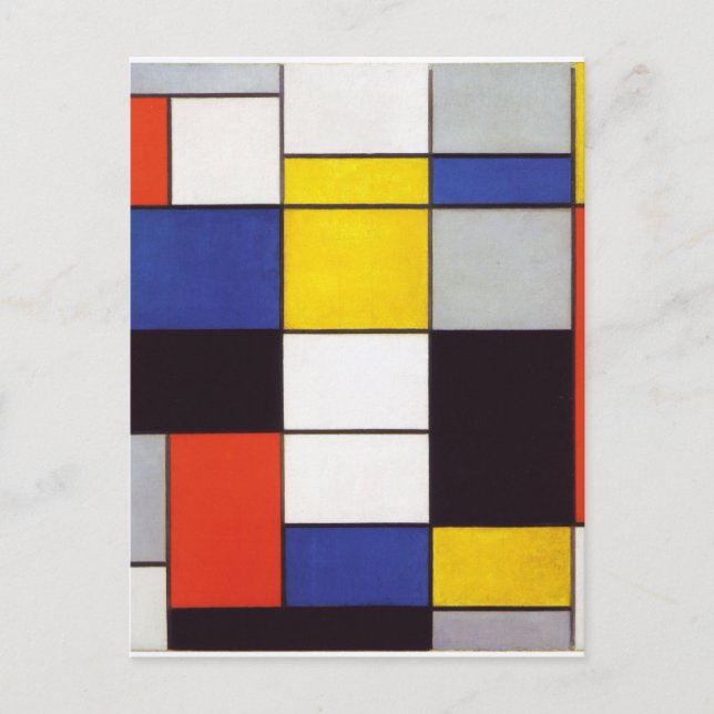 PIET MONDRIAAN - Sammansättning A 1923 Vykort (Framsida)