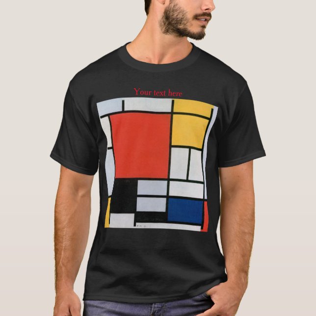 Piet Mondrian Abstrakt T Shirt (Framsida)