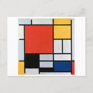 Piet Mondrian Abstrakt Vykort