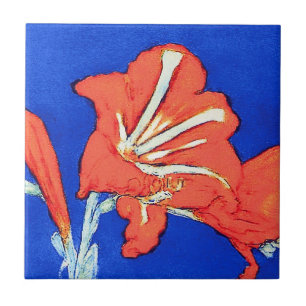 Piet Mondrian - Amaryllis Fina Konst Blomster Måln Kakelplatta