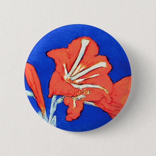 Piet Mondrian - Amaryllis Fina Konst Blomster Måln Knapp (Framsida)