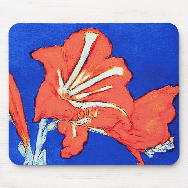 Piet Mondrian - Amaryllis Fina Konst Blomster Måln Musmatta (Framsidan)