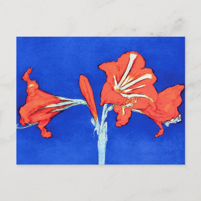 Piet Mondrian - Amaryllis Fina Konst Blomstermålni Vykort (Framsida)