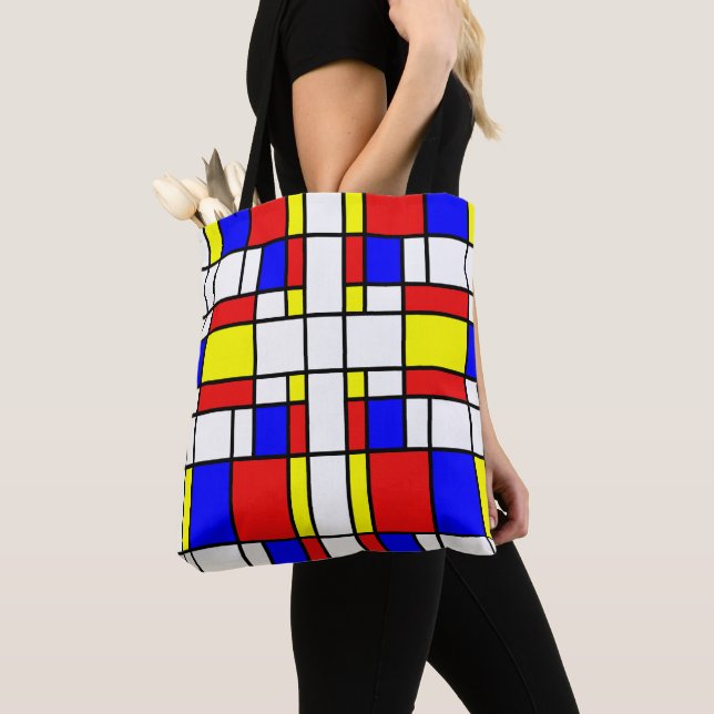 Piet Mondrian Art Stil Modern Colorful Tygkasse (Närbild)