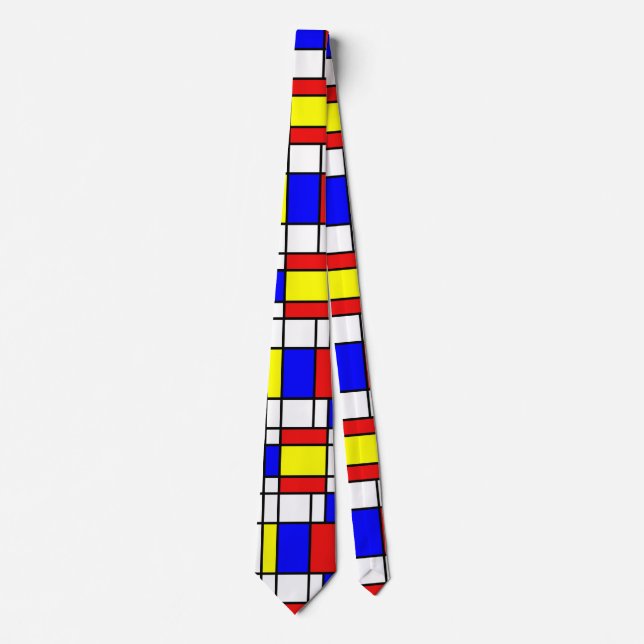 Piet Mondrian Art Stil Modern Ljusa färger Slips (Framsida)