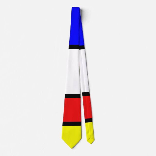 Piet Mondrian Art Stil Modern Ljusa färger Slips (Framsida)