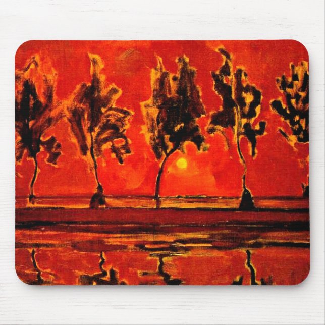 Piet Mondrian art, Träd från Geine i Moonrise Musmatta (Framsidan)