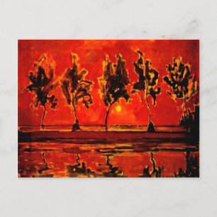 Piet Mondrian art, Träd från Geine i Moonrise Vykort