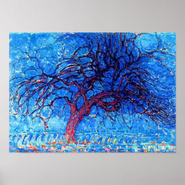 Piet Mondrian - Avond (Kväll) Det röda trädet Poster (Framsidan)