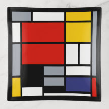 Piet Mondrian, blandning med stor röd Flygplan