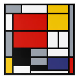 Piet Mondrian, blandning med stor röd Flygplan