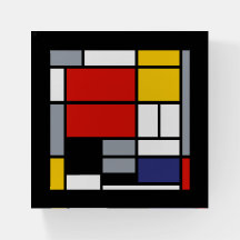 Piet Mondrian, blandning med stor röd Flygplan