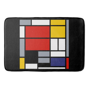 Piet Mondrian, blandning med stor röd Flygplan Badrumsmatta