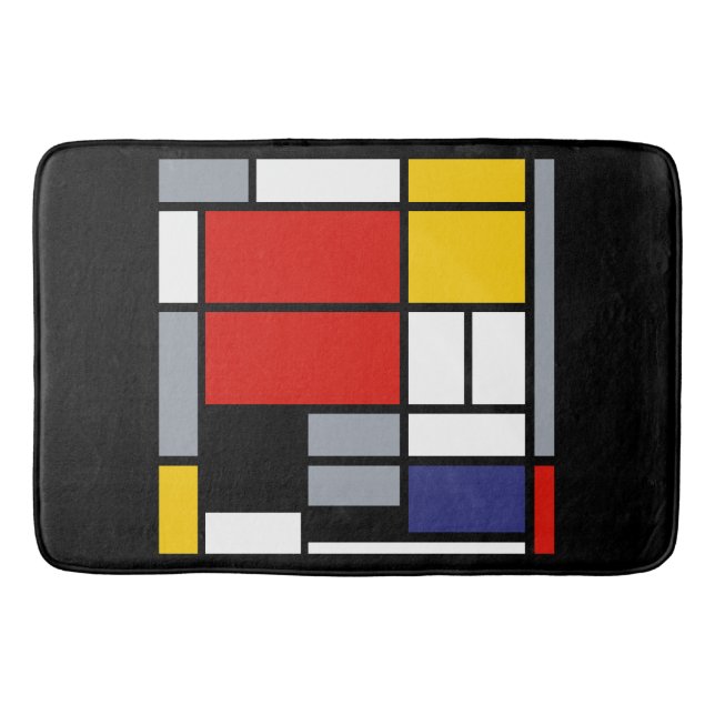 Piet Mondrian, blandning med stor röd Flygplan Badrumsmatta (Framsidan)