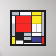 Piet Mondrian, blandning med stor röd Flygplan