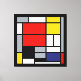 Piet Mondrian, blandning med stor röd Flygplan Canvastryck
