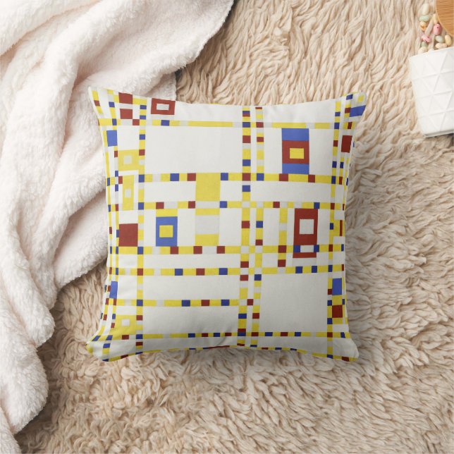 Piet Mondrian Broadway Boogie Woogie Abstrakt Kons Kudde (Filt)
