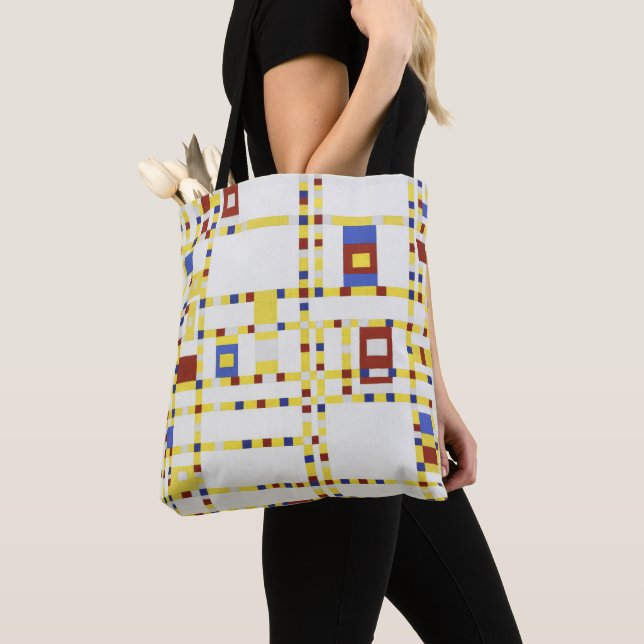 Piet Mondrian Broadway Boogie Woogie Abstrakt Kons Tygkasse (Närbild)