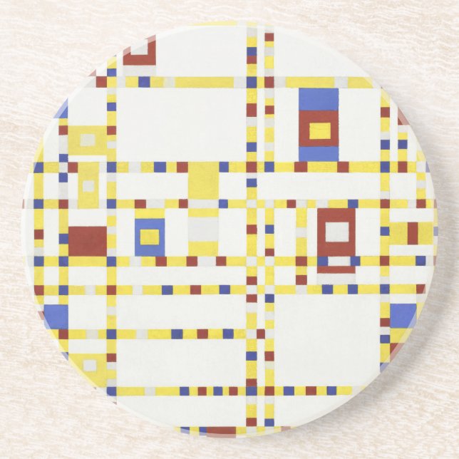 Piet Mondrian Broadway Boogie Woogie Abstrakt Kons Underlägg (Framsidan)