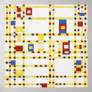 Piet Mondrian Broadway Boogie Woogie Berömd Paint Poster