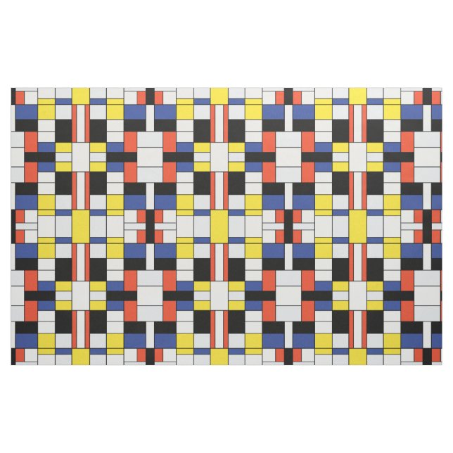 Piet Mondrian Composition A - Abstrakt Modern Art Tyg (Fat Quarter)