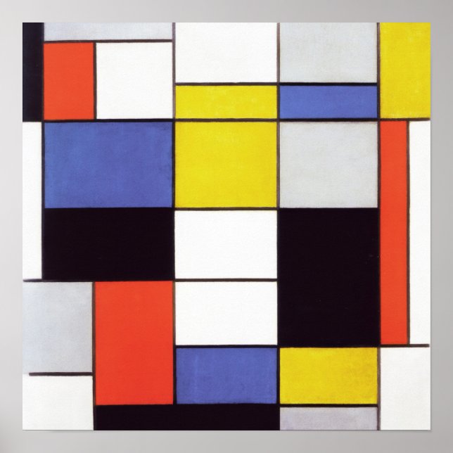 Piet Mondrian Composition Abstrakt Art Geometric Poster (Framsidan)