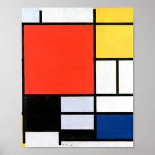 Piet Mondrian Composition Red Gult Blue Black Poster