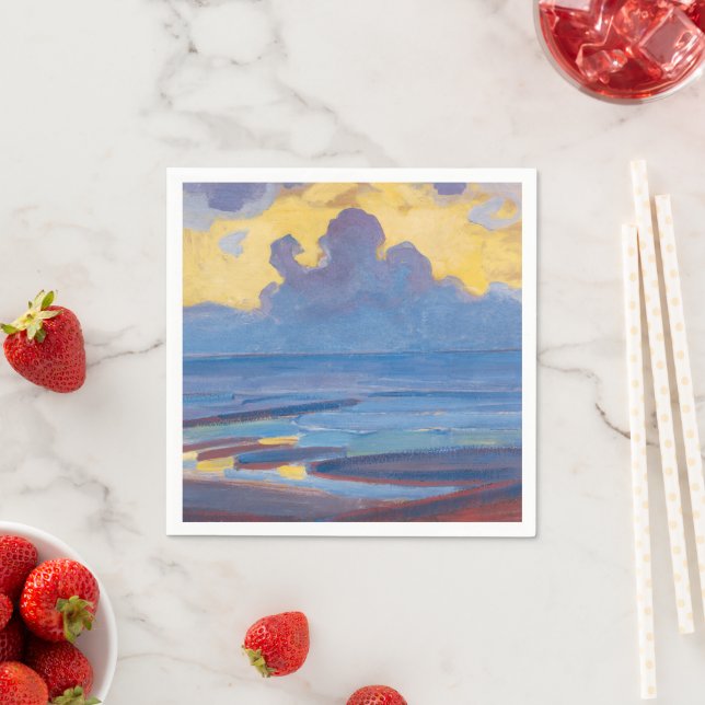 Piet Mondrian efter målarfärg på Berömden till hav Pappersservett (Insitu)