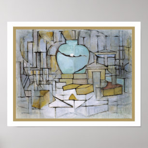 Piet Mondrian - fortfarande liv med Ginger Pot II Poster