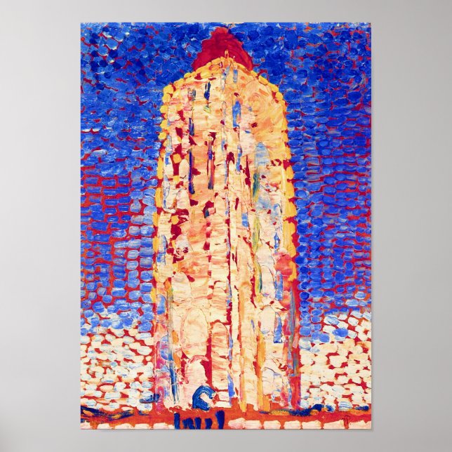 Piet Mondrian - Fyr i Westkapelle Konstverk Poster (Framsidan)