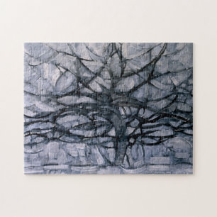 Piet Mondrian Grått Träd Pussel