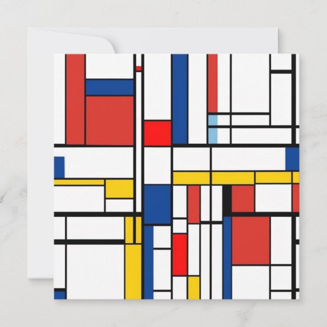 Piet Mondrian Inbjudningar (Framsida)