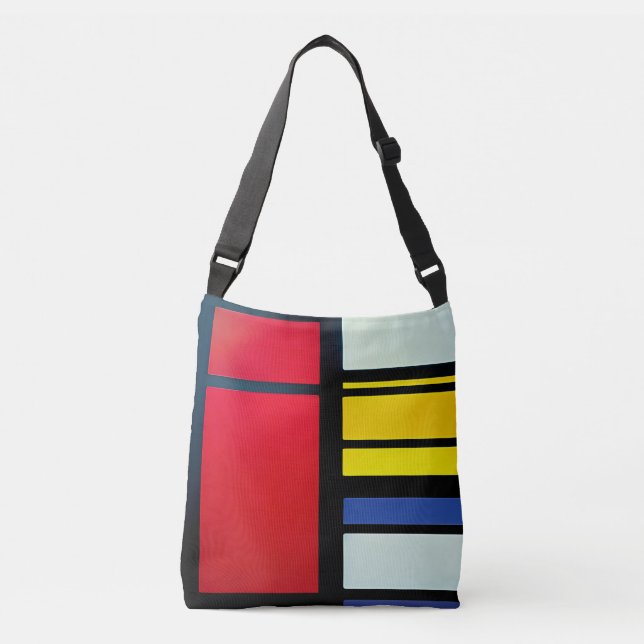 Piet Mondrian Inspired Abstrakt Kor-Body Tote Axelväska (Framsida)