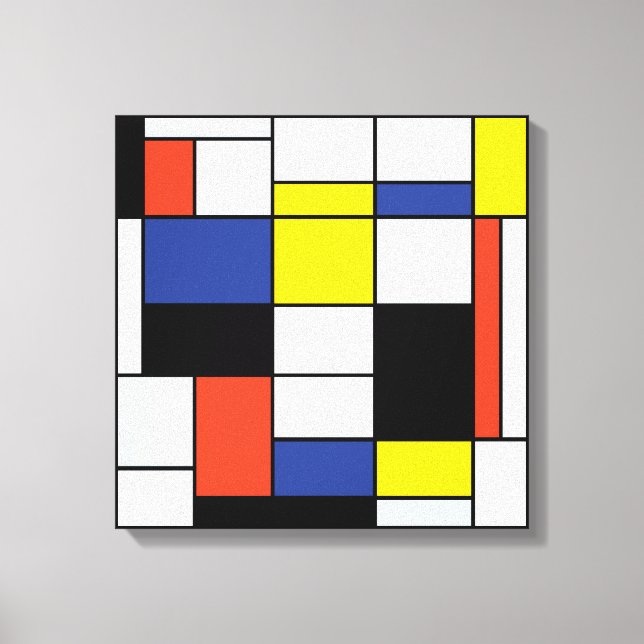 Piet Mondrian Komposition A - Abstrakt Modern Kons Canvastryck (Framsida)