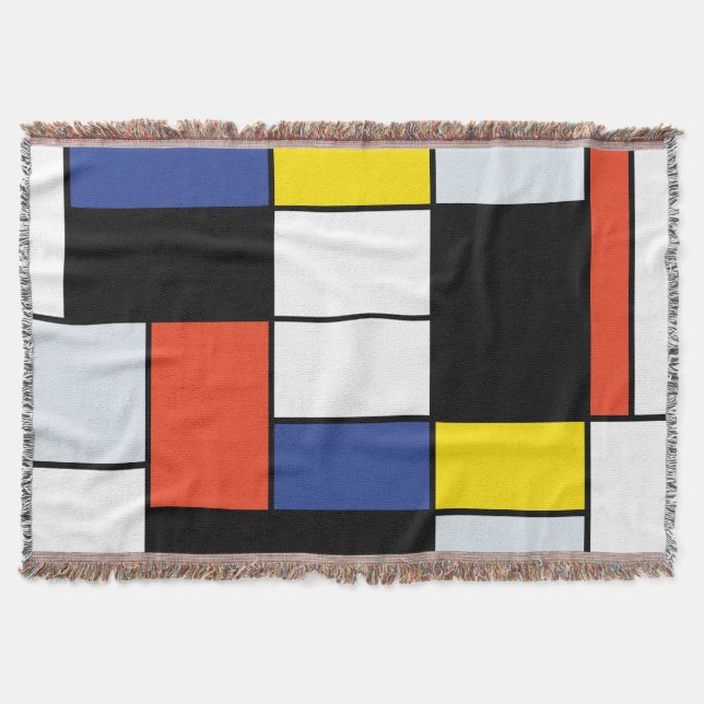 Piet Mondrian Komposition A - Abstrakt Modern Kons Filt (Framsidan)