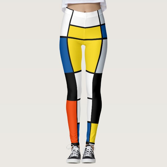 Piet Mondrian Komposition A - Abstrakt Modern Kons Leggings (Framsida)