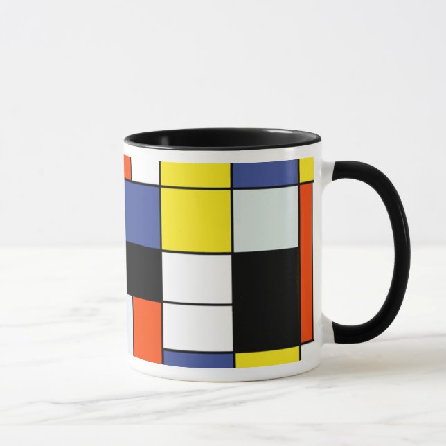 Piet Mondrian Komposition A - Abstrakt Modern Kons Mugg (Höger)