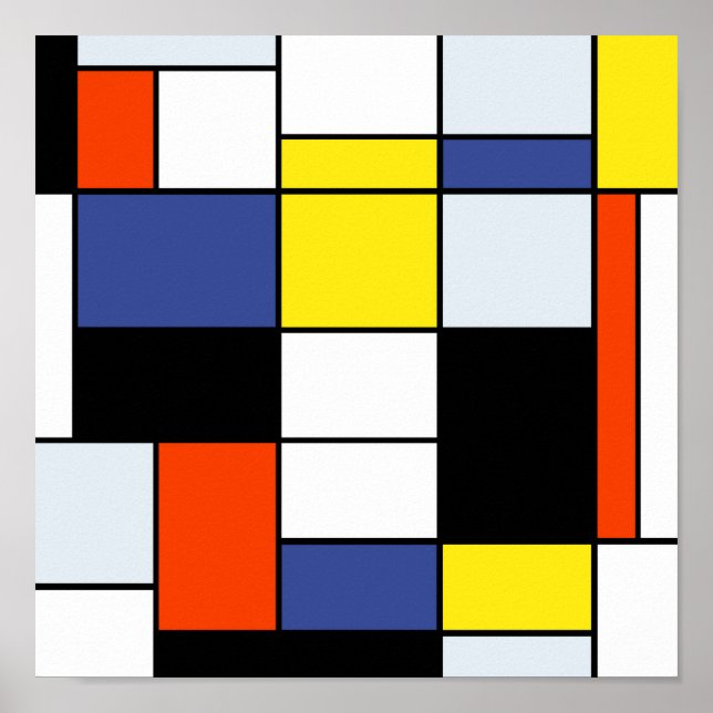 Piet Mondrian Komposition A - Abstrakt Modern Kons Poster (Framsidan)