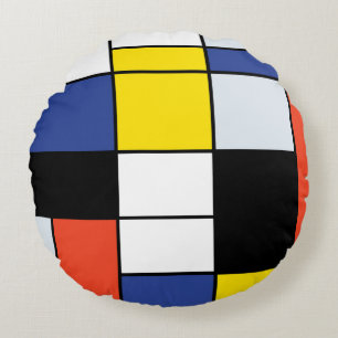 Piet Mondrian Komposition A - Abstrakt Modern Kons Rund Kudde