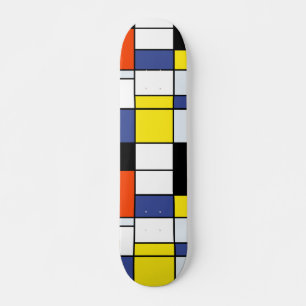 Piet Mondrian Komposition A - Abstrakt Modern Kons Skateboard Bräda 21,5 Cm