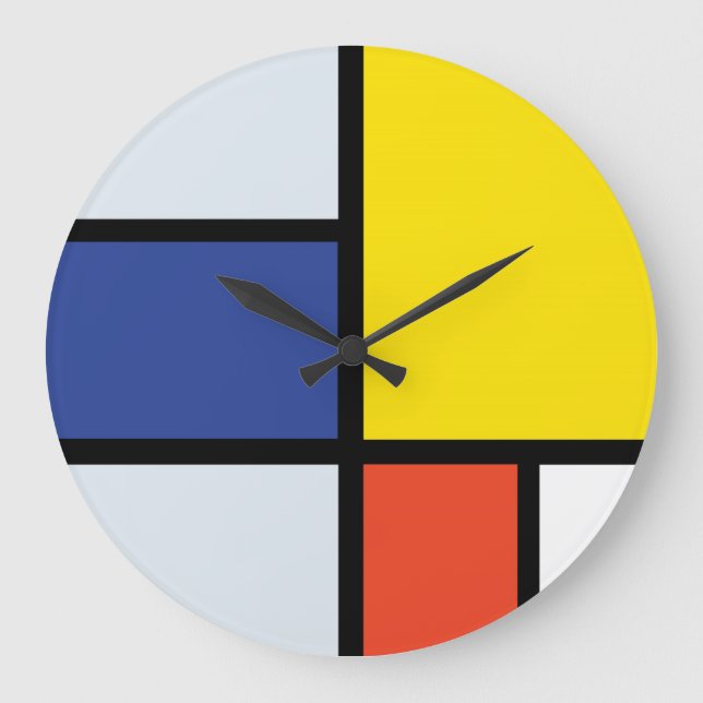 Piet Mondrian Komposition A - Abstrakt Modern Kons Stor Klocka (Framsida)