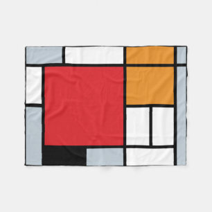 Piet Mondrian - Komposition med stor röd plan Fleecefilt