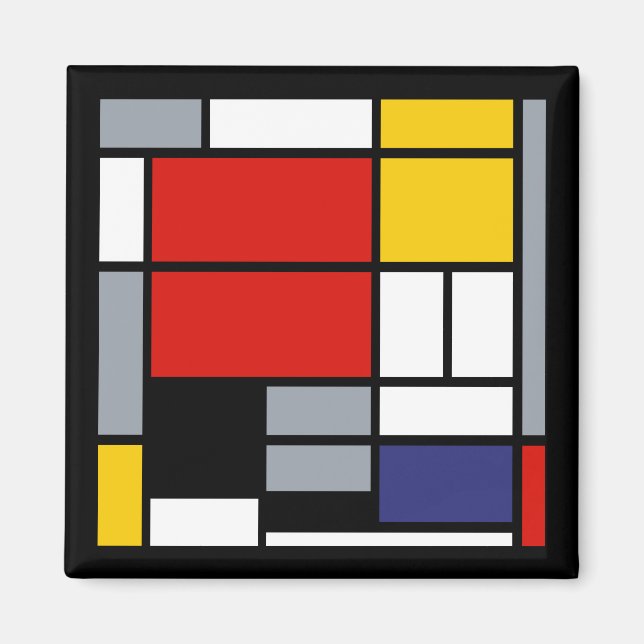Piet Mondrian, Komposition med stor röd plan Magnet (Framsidan)