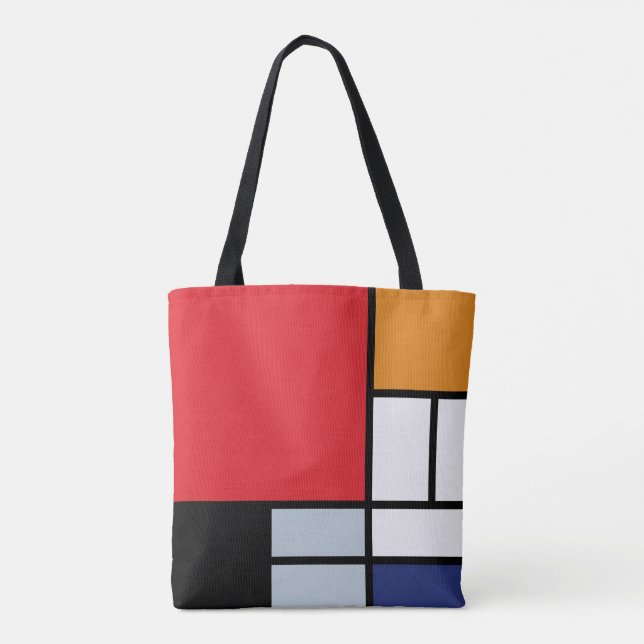 Piet Mondrian - Komposition med stor röd plan Tygkasse (Baksida)