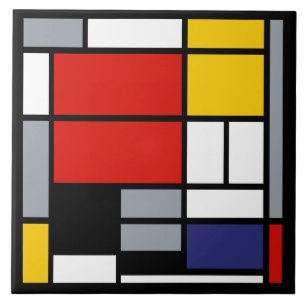 Piet Mondrian, komposition med stora röda Flygplan Kakelplatta