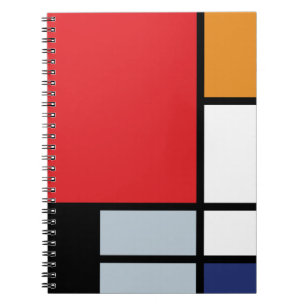 Piet Mondrian - Komposition med stort rött plan Anteckningsbok