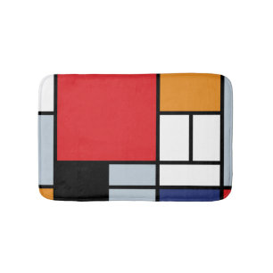 Piet Mondrian - Komposition med stort rött plan Badrumsmatta